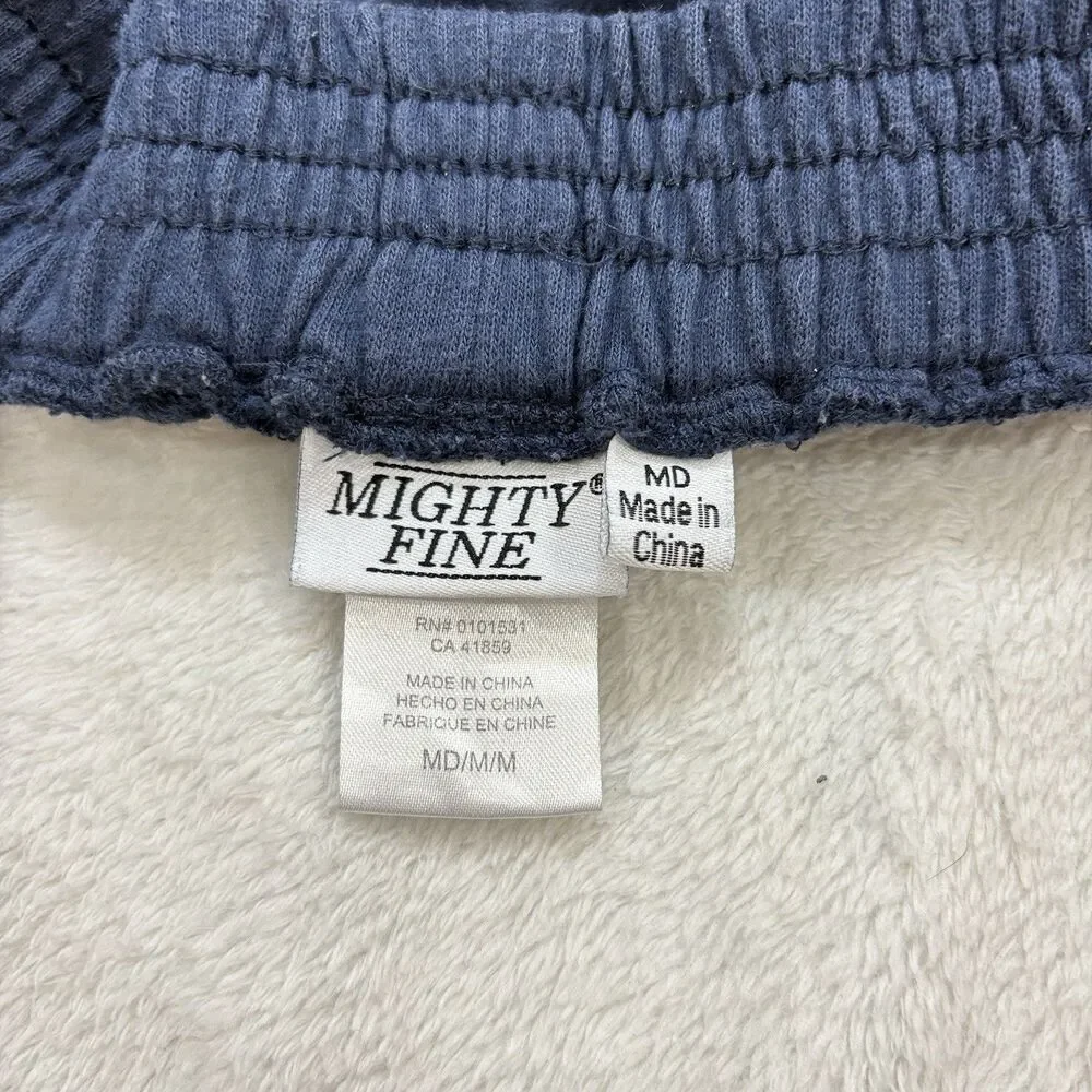 Mighty Fine Relaxed Fit Shorts Women’s Medium Navy Athletic USA Y2K 13” Opening